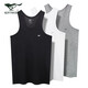 Septwolves Vest Men's 100% Cotton Slim Fit Stretch Versatile Bottoming Tshirt Men Gray XXL