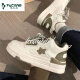 Woodpecker sneakers for women 2024 spring and summer star white shoes for women, versatile students, high-looking campus casual sports shoes, khaki 38