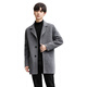 Pierre Cardin double-sided woolen woolen coat men's mid-length Korean style suit collar woolen coat autumn and winter thickened windbreaker men's black L recommended 120-135Jin Jin equals 0.5 kg