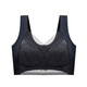 Women's Lace Wrapped Breast and Beautiful Back Bra, Push-up Wireless Fixed Cup Top-Up Seamless Vest Style Sleeping Bra, Dark Blue 2L 100-120Jin Jin is equal to 0.5kg