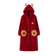 Fen Teng Couple Pajamas Zodiac Year of the Snake Coral Velvet Hooded Embroidered Long Sleeve Nanfu Puff Home Clothes Couple Pajamas Big Red-Women's L
