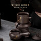 Tao Fuqi purple sand automatic tea set home gift Kung Fu lazy tea maker stone ground teapot tea cup complete set customized Zen Tao purple sand tea set + fair cup 1 piece