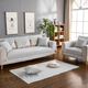 Runhuanian cotton and linen sofa thickened non-slip all-season universal cotton thread solid wood simple modern color fabric sofa towel cover color strip 110*210cm