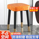 Fico Stool Home Chair Thickened Stackable Dining Chair Square Stool Modern Simple Bedroom Dressing Table Cosmetic Stool Living Room Orange Oil Wax Leather Upgraded Thickening 45cm High