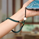Dipur short mobile phone lanyard hanging on the wrist hand-woven anti-fall bodhi lotus retro style mobile phone chain pendant anti-lost rope dark green