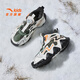 ANTA Children's Cotton Shoes Men's Big Children's Shoes 2024 Winter Plush Warm Knob Buckle Snow Non-Slip Rock High Top Cotton Boots Jet Green/Ivory White/Oatmeal Gray-2 34