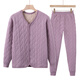 Fengxiao elderly cardigan warm clothes plus velvet thickening winter mother's suit women's bottoming shirt middle-aged and elderly cotton jacket cotton pants 806 women's light purple XL (recommended 115-130 Jin Jin equals 0.5 kg)