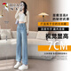 啄木鸟蕾丝阔腿牛仔裤女夏季薄款2025年新款辣妹超火九分显瘦直筒裤子女 浅复古蓝-九分 M