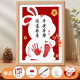 Yi Mi Rabbit Baby Hand and Footprints Memorial Photo Frame Newborn Baby One Hundred Days and One Year Old Gift Ink Pad Souvenir Jade Rabbit [Just Because of You] 12 inches