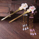 Ancient style hairpin headdress, classical Hanfu, tassel hairpin, ancient costume, daily performance hairpin, fairy fresh accessories, single white bead hairpin