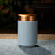 Porcelain brand tea set Ru kiln small tea can travel tea set portable mini tea sealed storage tea can ceramic portable tea box Ru kiln <alloy lid> small tea can