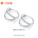 Liuguifu Jewelry Platinum Earrings Women's PT950 Earrings Ice Phantom Earrings Birthday Gift 1.0g
