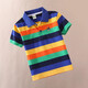 Kinderbekleidung Jungen Kurzarm-T-Shirt Kinder-Sommerkleidung 2024 neue mittlere und große Kinder halbärmeliges Revers gestreiftes POLO-Shirt-Oberteil 9214 Kurzarm 110