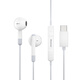 Newmine XLT10 typec headset wire-controlled music mobile phone analog headset type-c version semi-in-ear wired headset white