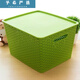 Plastic storage basket miscellaneous basket storage basket desktop storage basket rectangular kindergarten toy storage box covered large green 35.5*30*21.9cm
