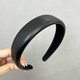 Korean version of the same retro soft leather sponge headband to increase the top of the head and temperament for going out, women's black