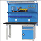 NINGXI maintenance workbench, heavy-duty fitter workbench, 1.5 meters, two drawers and one door, fixed version