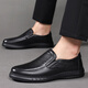 Yichi (Egchi) Lederschuhe für Herrengeschäft Casual Toe-Layer Cowhide-Schuhe für Fahren für Männer J6628 Black 42