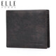 Elle Homme Herren Short Wallet, Top-Layer Cowide Mehrzweck-Ticketclip, 2-facher Brieftasche, 3720 Schwarz, Geburtstagsgeschenk