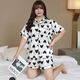 Zhidou Dou Pyjamas pour femmes Summer Fat Girl Plus Fat Plus Plus taille Silk Silk Pyjamas Femme Summer Summer à manches minces plus gras Taille Extra Taille 17 # Ice Silk Double court B9923 Single Size XL