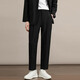 Dingfengbaoluo autumn drape suit pants men's straight loose wide-leg casual pants advanced slim C58 black M