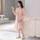 Clolv Kuss Nachthemd mit Brustpolster für Frauen Neue Frühling und Herbst reines Baumwoll-Langarm-Kleid Pyjamas Frauen können im Herbst im Herbst 671 Weichpulver (mit Brustpolster) L [160-165C100-125jin [Jin gleich 0,5 kg] tragen]