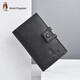Hush Puppies Key Bag Unisex Genuine Leather Key Bag Keychain Multifunctional First Layer Cowhide Key Bag Card Holder 2-in-1 Black
