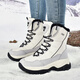 Yijiabao Snow Boots Women's Cotton Shoes Winter Velvet Brand Women's Shoes Versatile Shoes Women's Casual Shoes Thick-Soled Outdoor Travel Shoes Beige Velvet 38 Thickened Inside, Need to Take One Size Larger