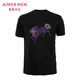 爱慕先生（AIMER MEN）爱慕先生限量创意T恤圆领短袖麒麟男士新品NS81D673 黑色 2XL 180