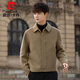 Pierre Cardin Men's Wool Jacket 2025 New Spring and Autumn Double-sided Woolen Trendy Short Coat Casual Woolen Jacket Gray Green XL Weight 135-155Jin Jin is equal to within 0.5 kg