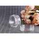 Junkiss small plastic bottle with lid, transparent trial size, cream bottle, mini ointment box, cream manicure empty bottle, round, 50g, fully transparent, 1 piece