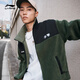 Li Ning Polar Fleece Plus Velvet Knitted Jacket Autumn and Winter Couple Style Warm Stitching Retro Versatile Imitation Sheep Velvet Jacket Thyme Green (841 Styles)-3 S