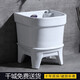 Guanmu ceramic mop pool balcony mop pool automatic drain bathroom small floor mop bucket mop basin plus faucet Zhijie glaze 40 cm automatic drain + spray gun