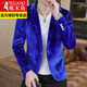 Woodpecker Spring and Autumn New Gold Velvet Suit Men's Casual Korean Slim Casual Uniform Youth Personalized Small Suit Jacket Apricot 3XL 150-165Jin Jin is equal to 0.5 kg