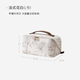 EACHY Cosmetic Bag Light Luxury Premium 2024 New Portable Cosmetic Storage Bag for Women Large Capacity Partitioned Storage French White-L Original Design Flower Series