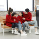 Little Bear Elf (xiaoxiongjingling) Sweater Parent-Child Outfit Family Portrait Spring and Autumn Knitted Sweater Red Mother and Daughter Family of Three or Four Festive Chinese Style Sister Outfit Burgundy Parent-child Outfit Parents' Size 2XL (Recommended Height 175-185cm)