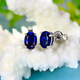 Sapphire earrings, 925 silver plated with 18K gold, inlaid with carat colored gemstones, tanzanite jewelry earrings for women, a pair of blue earrings