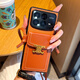 Yutang is suitable for Xiaomi MIXFold4 mobile phone case, fashionable all-inclusive anti-fall, high-grade brown metal logo crossbody strap lanyard card holder Xiaomi mixfold4 folding screen protective cover, high-grade brown + metal logo crossbody card holder Xiaomi MIXFold4