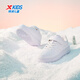 XTEP (XTEP) white shoes, children's shoes, children's cotton shoes for boys and girls, leather surface plus velvet, warm, non-slip, wear-resistant, Velcro cotton shoes, new white/new metallic silver 27