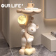 Ole Household Violent Bear floor-standing ornaments simple living room coffee table sofa side table bedroom bedside table home decoration housewarming gift cream color violent bear side table total height 64CM