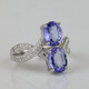 TIYA Colorful Blue Tanzanite Ring No. 13, 9K Gold Blue Tanzanite Double Tanzanite Ring R9KS5