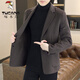 Woodpecker (TUCANO) Woolen Suit Men's 2024 Autumn and Winter New Suit Short Woolen Jacket Business Casual Top Men's Dark Gray XL 130-150Jin Jin equals 0.5 kg