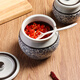 Baijie lard jar ceramic large capacity high temperature resistant seasoning jar lard jar chili jar Chinese lard cup + spoon 700ml