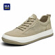 Hailan Home (HLA) Herrenschuhe Klassiker atmungsaktueller lässiger Leinwand Herren-Leichtgewicht und vielseitige Nicht-Schlupf-Stoffschuhe Khaki 41