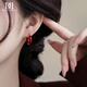 DAISY DREAM retro red earrings women's niche fashion temperament earrings earrings 2025 new high-end Hong Kong style earrings retro red earrings