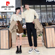 Pierre Cardin 2024 new British style couple's wear windbreaker spring and autumn coats for men and women loose and versatile trendy casual mid-length camel same style single piece for men and women S
