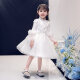 Xiaoka Yi Nong Girls' Dress Temperament Flower Girl Wedding Dress Little Girl Princess Dress Children's Piano Performance Clothes Winter Long Sleeve White F462 Lantern Sleeve (Spring and Summer Style) 130cm