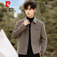 Pierre Cardin Lapel Wool Jacket Men's Wool Wool Coat Short Double-sided Wool Jacket Men's Spring Autumn British Thickened Camel (Including removable down liner) XL 180