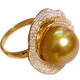 Fat Donglai's same style South Sea gold bead ring Philippines 18K gold diamond rich gold 15-16 shell pearl 15-16MM South Sea gold bead ring
