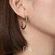 Bai Lan plain hoop earrings for women S925 silver earrings, simple design, fashionable temperament, trendy earrings, birthday gift for wife, plain hoop earrings, large size - platinum plated